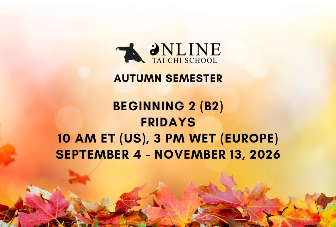 Autumn background with tai chi class information on b2